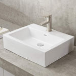 Imagen de Bacha de apoyo rectangular  52x36 cm c/mesa Blanco Brillo Dmc