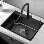 Imagen de Pileta de cocina DREAM simple acero Negra 60x45x23 cm