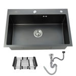 Imagen de Pileta de cocina DREAM simple acero Negra 60x45x23 cm
