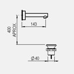 Imagen de Grifería de Lavatorio Bimando de pared Luxury Cromado