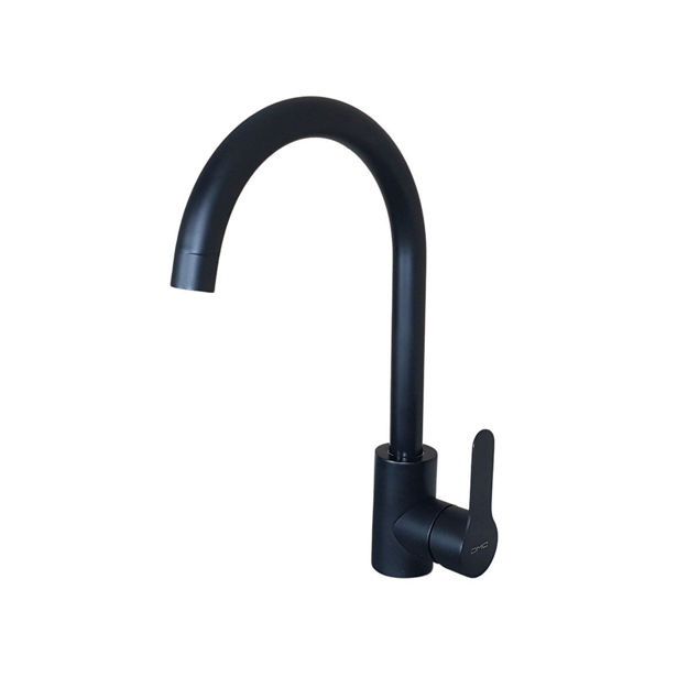 Imagen de Grifería de cocina Monocomando de mesada Milano Negro Mate