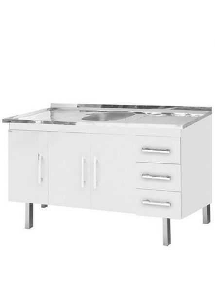 Imagen de Mueble de cocina bajo mesada 160 cm blanco