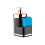 Imagen de DISPENSADOR JABÓN LIQUIDO Y ESPONJA NEGRO ROSE
