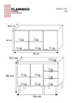 Imagen de Mueble bajo mesada cocina con aéreo Flamingo negro 120 cm