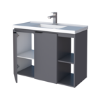Imagen de Mueble de baño suspendido Aster gris 80cm con bacha de resina