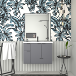 Imagen de Mueble de baño suspendido Orquidea gris 80 cm con bacha de resina
