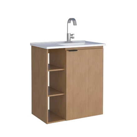 Imagen de Mueble de baño suspendido Hortensia Jequitibá 62 cm con Bacha de resina