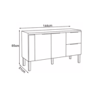 Imagen de Mueble bajo mesada cocina Cisne 150cm gris Cozimax