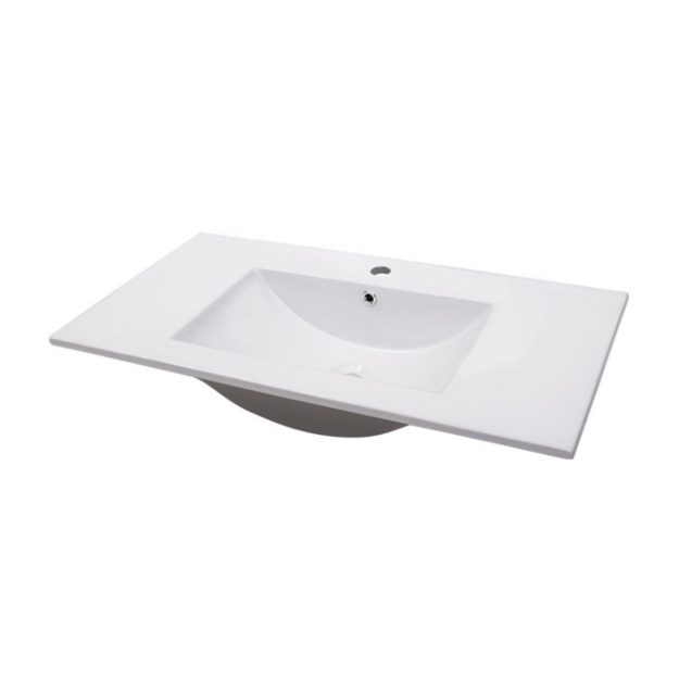 Imagen de Bacha de sobreponer rectangular 100x46 cm c/mesa blanco Dmc
