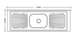 Imagen de Mesada con pileta acero inox 160cm concreto Forminox
