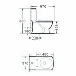 Imagen de Inodoro con mochila ALTO c/Tapa slow close Montano Blanco Dmc