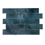 Imagen de Cerámica para pared Brick Aquarela Petroleo 7,5 X 25 cm Brillante