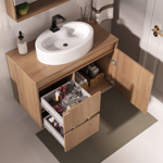 Imagen de Mueble de baño suspendido Nicole catedral 78cm con Bacha de Loza