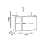 Imagen de Mueble de baño suspendido Livia catedral 78cm con Bacha de Loza