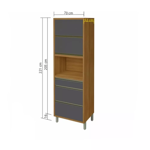 Imagen de Armario Baronesa 2 puertas 3 cajones Gris/freijo