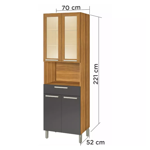 Imagen de Armario Burguesa Gris 70cm 4 puertas 1 cajón