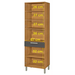 Imagen de Armario Burguesa Gris 70cm 4 puertas 1 cajón