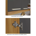 Imagen de Armario Burguesa Gris 70cm 4 puertas 1 cajón