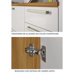 Imagen de Armario Burguesa blanco 70cm 4 puertas 1 cajón