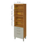 Imagen de Armario Princesa 2 puertas 1 cajones Off White 70cm