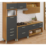 Imagen de Armario Princesa 2 puertas 3 cajones Gris/freijo 64cm