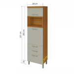 Imagen de Armario Princesa 2 puertas 3 cajones Off White 64cm