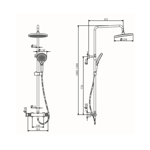 Imagen de Barral de ducha exterior termostático Signature grafito