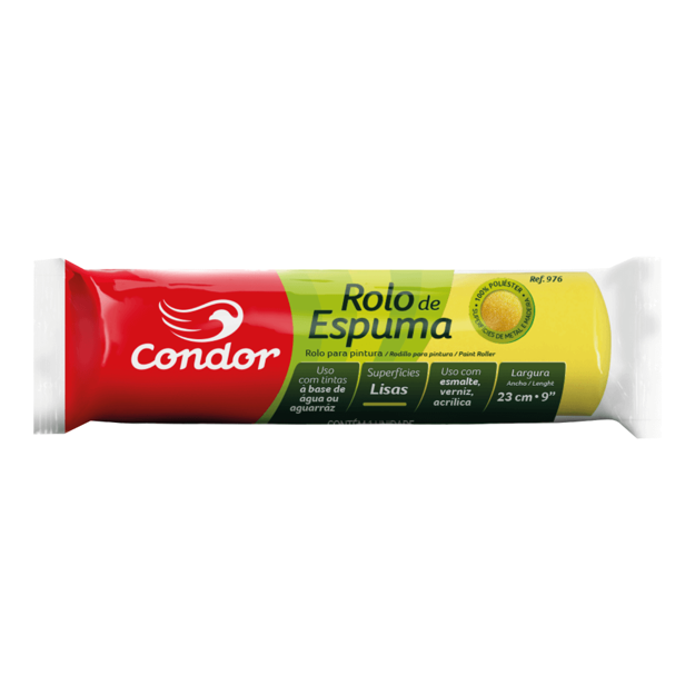 Imagen de Rodillo espuma amarilla 9cm c/mango