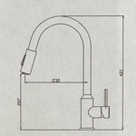 Imagen de Grifería de Cocina Monocomando de mesada Eon Curvo Extensible Satinado