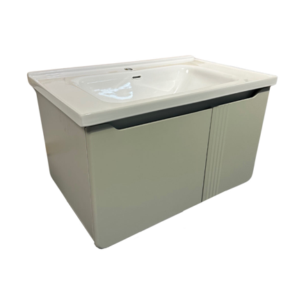 Imagen de Mueble de baño suspendido Curve Verde 80 cm con Bacha de Loza