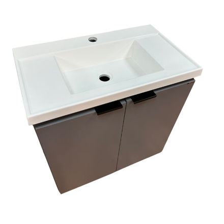 Imagen de Mueble de baño suspendido Aster gris 60cm con bacha de resina