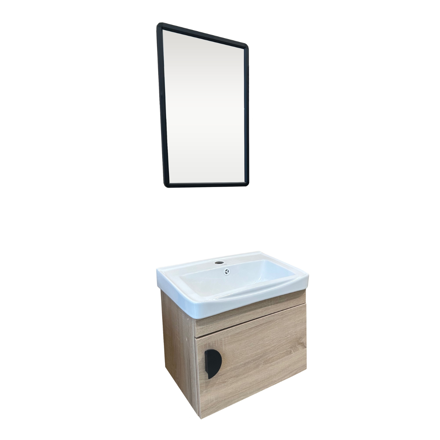 Imagen de Mueble de baño suspendido Oak 51 cm con Bacha de Loza y espejo