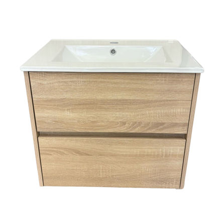 Imagen de Mueble de baño suspendido Oak 60 cm con bacha de loza