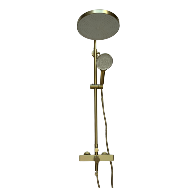 Imagen de Barral de ducha Monocomando Exterior con transferencia Elar Oro mate