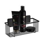 Imagen de ORGANIZADOR DE BAÑO ADHESIVO NEGRO MATE