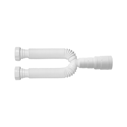 Imagen de Sifón doble plástico universal Blukit blanco