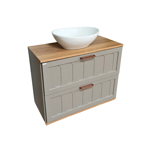 Imagen de Mueble de baño suspendido Milena 78 cm Avellana/Catedral sin bacha