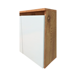 Imagen de Mueble de baño suspendido Apollo Rustico Blanco 90 cm con bacha y botiquín