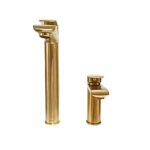 Imagen de Grifería de lavatorio Monocomando bajo de mesada Alassio Oro