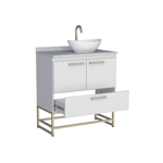 Imagen de Mueble de baño de pie Suez Blanco 80 cm mesada granito blanco sin bacha
