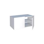 Imagen de Mueble de baño suspendido Bliss blanco con mesada en porcelanato Peri Beige Pulido 80 cm sin bacha