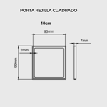 Imagen de Receptáculo con rejilla y marco cuadrado dorado Elleve