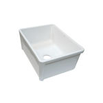 Imagen de Pileta de cocina simple de loza blanca brillante DMC 61X46X25