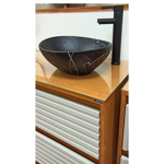 Imagen de Bacha de apoyo Ovalada 41x33 cm Negra Marmolada Dmc